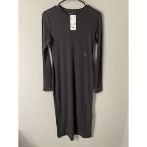 New Uniqlo Women's Ribbed Dress Dark Brown Size Small